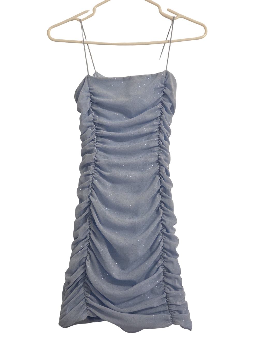 Chelsea Sparkle Ruched Light Blue Girls' Formal Dress